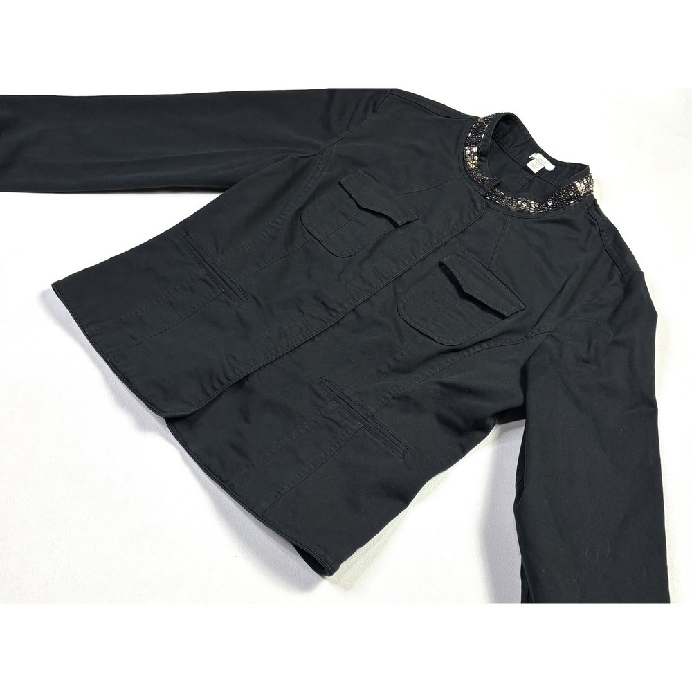 APT.9 Jacket Women's Large Stretch Black Gold Beaded & Sequined Blazer - Picture 2 of 12